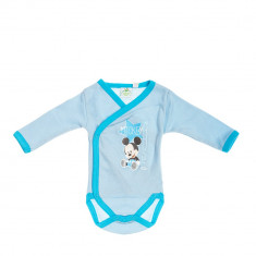 Body bebe Mickey Mouse bleu cu insertii turcoaz foto
