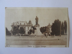 Carte postala Bucuresti:Statuia Lascar Catargiu aproximativ 1910 foto