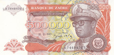 Bancnota Zair 500.000 Zaires 1992 - P43 UNC foto