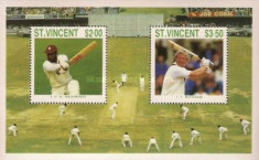 St Vincent 1988 - cricketers, colita neuzata foto