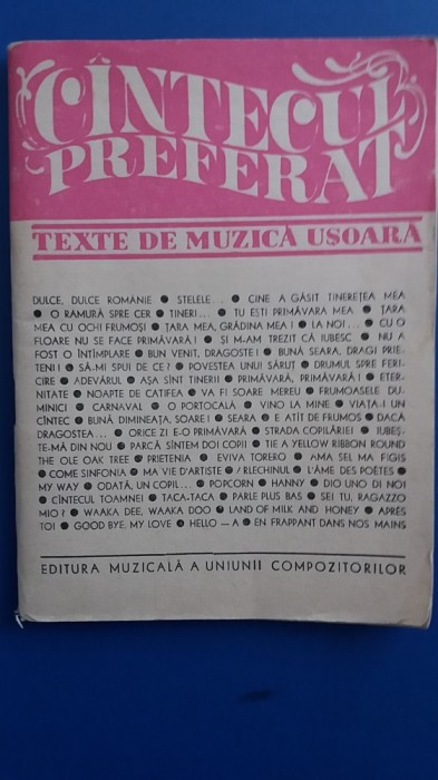 myh 623 - Brosura comunism - Cantecul preferat - supliment Revista muzica