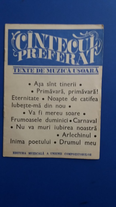 myh 623 - Brosura comunism - Cantecul preferat - supliment Revista muzica