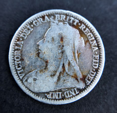 3 Pence 1900 -Victoria- Regatul Unit / Anglia - Argint foto