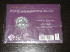 Moneda comemorativa 20 pounds Anglia 2015, argint foto