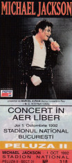 BILET CONCERT IN AER LIBER MICHAEK JACKSON Joi 1 Octombrie 1992 foto