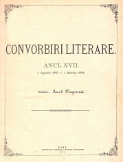 Colec?ia revistei CONVORBIRI LITERARE pe anul 1883-1884 foto