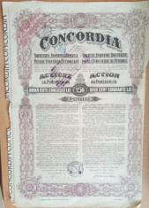 ROMANIA - Concordia - 250 lei 1924 actiune industria petrolifera foto