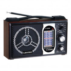 Radio portabil Leotec LT-2008, 12 benzi, model retro foto