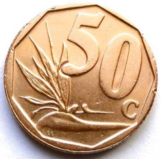 AFRICA DE SUD , 50 CENTS 2008 , PLANTA : PASAREA PARADISULI !!! STEMA CU DIAMANT foto