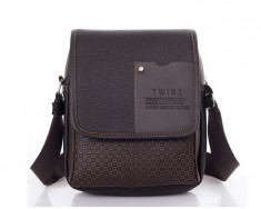 Geanta Piele Ecologica Twins Umar Messenger Reglabila HandBag foto