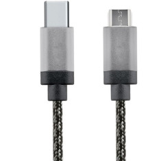 Cablu Date Type C La Micro USB 1M Aluminiu Alb Negru foto