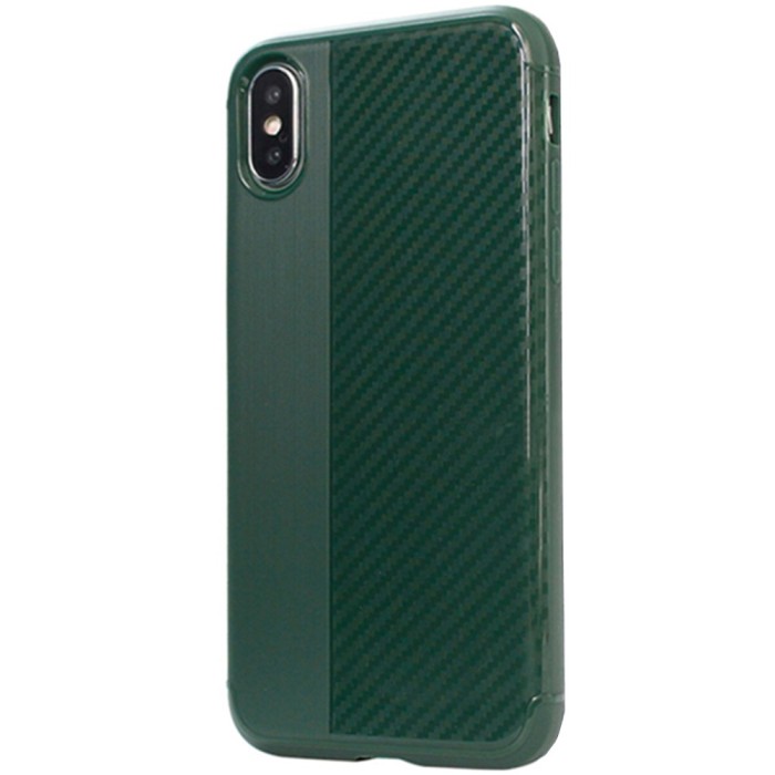 Husa Capac Spate Carbon Verde APPLE iPhone X, iPhone Xs Husa Capac Spate Carbon Verde APPLE iPhone X, iPhone Xs