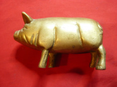 Figurina veche din bronz - Porcusor , L= 10 cm foto