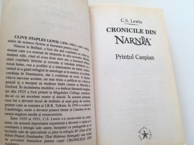 C. S. LEWIS, CRONICILE DIN NARNIA 4- PRINTUL CASPIAN foto