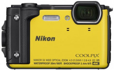 Aparat Foto Digital Nikon COOLPIX W300, 16 MP, 1/2.3inch CMOS, 5x Zoom optic, Filmare 4K, Waterproof, Shockproof, GPS, Bluetooth, WiFi (Galben) foto