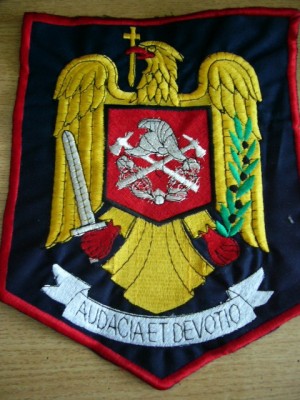 C7 204 - Ecuson tematica militara - pompieri - 20/26 CM - Imens! foto