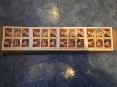 4 blocuri timbre legate &amp;icirc;mpreună manama 1972 pictura nud foto