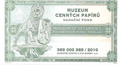 X RARR : CEHIA , MUZEUL HARTIILOR DE VALOARE - EMBLEMA MUZEULUI - UNC / UNIFACE foto
