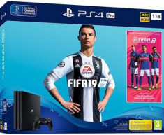 Consola Sony PlayStation 4 Pro 1TB + FIFA 19 (Negru) foto