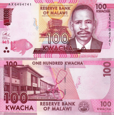 MALAWI 100 kwacha 2016 UNC!!! foto