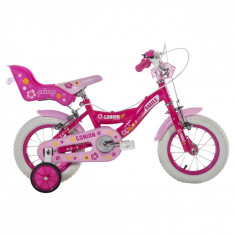 Bicicleta roz cu roti ajutatoare BMX foto