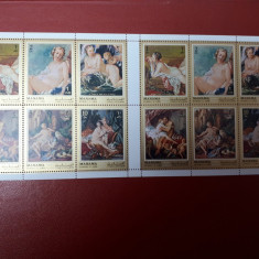 2 blocuri timbre manama 1972 nud,picturi
