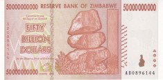 Bancnota Zimbabwe 50.000.000.000 Dolari 2008 - P87 UNC foto