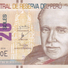 Bancnota Peru 20 Soles 2016 - PNew UNC