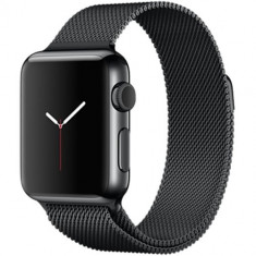 Watch Otel Inoxidabil Negru 38 MM Si Curea Milanese Loop Neagra foto