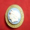 Catarama veche pt.cordon dama-Camee pe bronz aurit gravat pe spate ,h= 4,5 cm