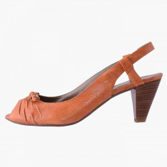 Pantofi decupati dama, din piele naturala, marca Gatta, 90002-11, orange, marime: 38 foto