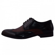 Pantofi eleganti barbati, din piele naturala, marca Saccio, A584-25B-02-17, maro, marime: 38 foto