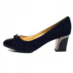 Pantofi dama, din piele naturala, marca Deska, 30246-42-42-33, bleumarin, marime: 36 foto