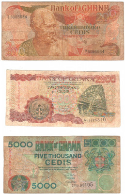 SV * Ghana LOT 200 CEDIS 1983 si 2000 + 5000 CEDIS 2003 +/- F foto