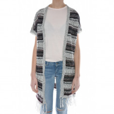 Cardigan Gros Maneca Scurta Vero Moda Homey 2/4 Fringe Ash Melange foto