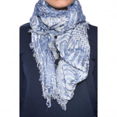 Esarfa Dama Only Onldeliah Zigzag Jaquard Scarf Cloud Dancer / Pattem Blue Yonder Vin foto