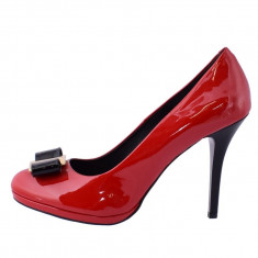 Pantofi dama, din piele naturala, marca Badura, 2084-05-16, rosu, marime: 39 foto