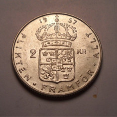 Suedia 2 Kronor Coroane 1957 UNC