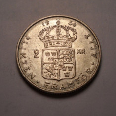 Suedia 2 Kronor Coroane 1954 UNC