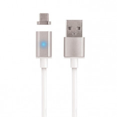 Cablu magnetic pentru incarcare si transfer de date Forever Micro-USB 1m Alb foto