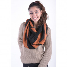 Fular Dama Pieces Ulma Tube Scarf Negru / Maro foto