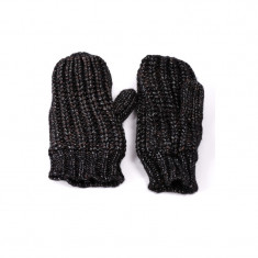 Manusi Dama Only Merle Metallic Mittens Black Detail Gunmetal Lurex foto