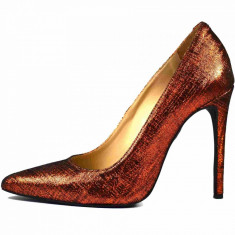 Pantofi dama, din piele naturala, marca Guban, 1077-55-07, caramiziu, marime: 37 foto