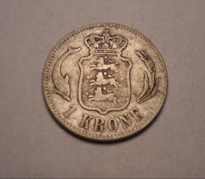 Danemarca 1 Krone Coroana 1876 foto