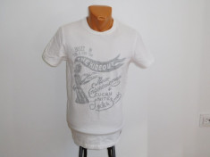 Tricou Jack&amp;amp;Jones autentic 100% bumbac alb cu gri complet marimea S foto