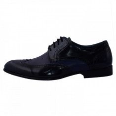 Pantofi eleganti barbati, din piele naturala, marca Saccio, A584-25E-42-17, bleumarin, marime: 39 foto