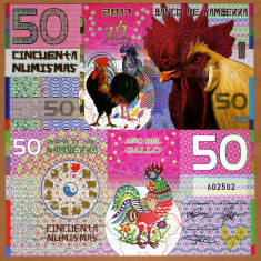 KAMBERRA - FANTASY NOTE - 50 NUMISMAS 2017 - UNC / POLIMER / ZODIAC - COCOS