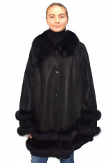 Cojoc dama, din blana naturala, marca Kurban, 29-01-95, negru, marime: XL foto