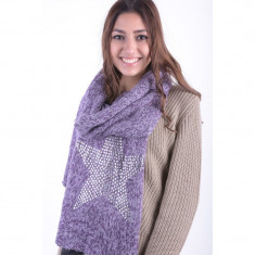 Fular Dama Only Scarf With Star Stud Print Lavander foto