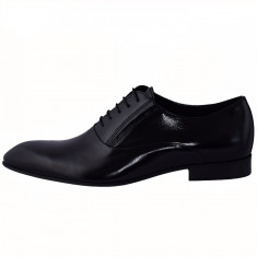 Pantofi barbati, din piele naturala, marca Conhpol, PBC-5546-0017-00S01-01-40, negru, marime: 39 foto